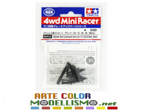 MINI 4WD TAMIYA 15415 Set VITI a teste SVASATE STAINLESS STEEL SCREW BLACK