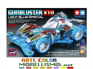 MINI 4WD TAMIYA ITEM 95439 GUN BLUSTER AZURE CLEAR TELAIO CHASSIS FM-A