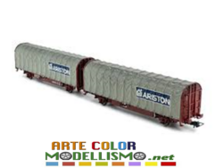 HORNBY RIVAROSSI HR 6464 COPPIA CARRI TELONATI ARISTON FS TRENITALIA HO 1/87