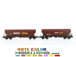 HORNBY RIVAROSSI HR 6475 COPPIA Set carri tramoggia Monfer Cereali FS TRENITALIA HO 1/87