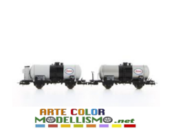 HORNBY RIVAROSSI HR 6491 set di 2 carri serbatoio a 2 assi ESSO FS TRENITALIA HO 1/87