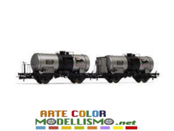 HORNBY RIVAROSSI HR 6492 set di 2 carri CISTERNA a 2 assi AGIP FS TRENITALIA HO 1/87