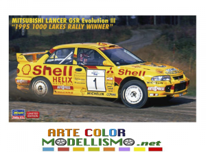 HASEGAWA ITEM 20560 MITSUBISHI LANCER EVO III WIN 1000 LAKES 1995 1/24 SCALE KIT
