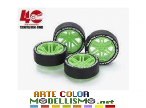 MINI 4WD TAMIYA ITEM 95640 GOMME E CERCHI SUPER HARD 40° ANNIVERSARY