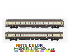 HORNBY RIVAROSSI HR 4353 set 2 carrozze salone Gran Confort Bandiera FS TRENITALIA HO 1/87
