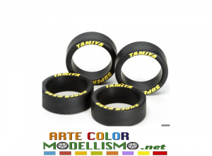 TAMIYA MINI 4WD ITEM 95080 GOMME BASSO PROFILO Super Hard Low Tire Black