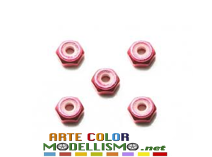 MINI 4WD TAMIYA ITEM 95426 DADI 2mm Autobloccanti Pink ALUMINUM LOCK NUT