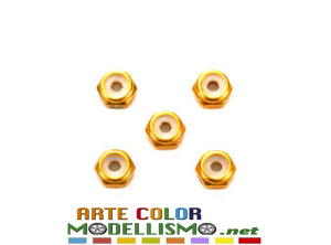 MINI 4WD TAMIYA ITEM 95458 DADI 2mm Autobloccanti Gold ALUMINUM LOCK NUT