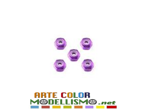 MINI 4WD TAMIYA ITEM 95555 DADI 2mm Autobloccanti Purple ALUMINUM LOCK NUT