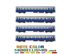 HORNBY RIVAROSSI HR 4324  set di 4 carrozze " Treno Azzurro " FS TRENITALIA HO 1/87