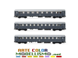 HORNBY RIVAROSSI HR 4325 set di 3 carrozze tipo 1946 GRIGIO FS TRENITALIA HO 1/87