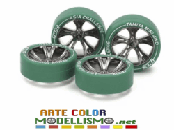 MINI 4WD TAMIYA 95686 GOMME E CERCHI LOW PROFILE TIRES E WHEELS ASIA CHALLENGE