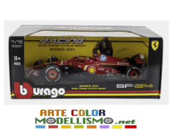 BURAGO 16815L FERRARI F1 SF24 GP MONZA WINNER LECLERC 1/18 SCALE DIE CAST MODEL