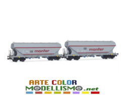 HORNBY RIVAROSSI HR 6677 set di 2 carri tramoggia MONFER SCALA 1/87 HO FS