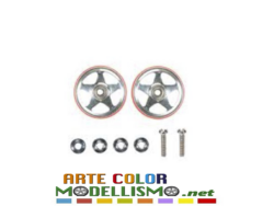 MINI 4WD TAMIYA ITEM 95396 ROTELLE ALLUMINIO 19mm ALUMINUM ROLLERS w/plastic rings RED