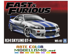 AOSHIMA ITEM 06795 FAST & FURIOUS NISSAN R34 SKYLINE GT-R 1/24 SCALE MODEL