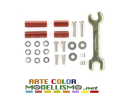 MINI 4WD TAMIYA 95321 ALUMINUM HEX MOUNT SET RED 10mm / 15mm EDITION