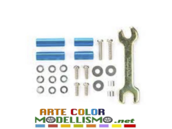 MINI 4WD TAMIYA 95322 ALUMINUM HEX MOUNT SET BLUE 10mm / 15mm EDITION